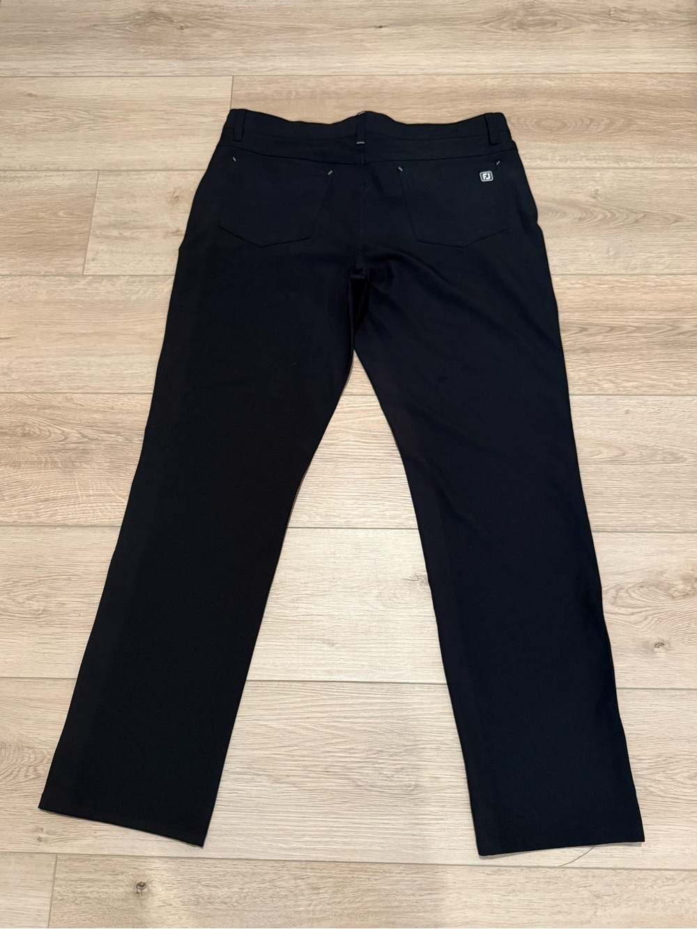FootJoy FJ Pants Mens 36x32 Black Athletic Fit Golf Performance Preppy Logo